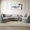 Curved Sectional Sofa - Boucle Sectional Sofa with Curved Silhouette & 9 Pillows, Large Sectional Couch with Wooden Frame and Legs, Modern Luxury Couches for Living Room, Reception Room, Gray