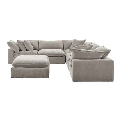 Sereen 6-Piece Fabric Modular Sectional, Light Brown