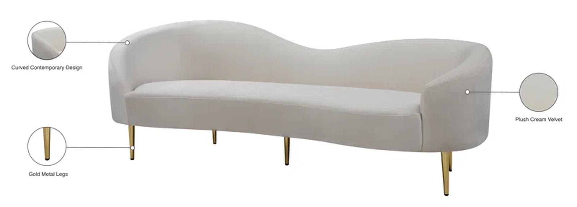  Crown Jewel Velvet Sofa