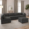 Tisdale Modular Sectional 6-Piece Dark Gray with Storage Ottoman