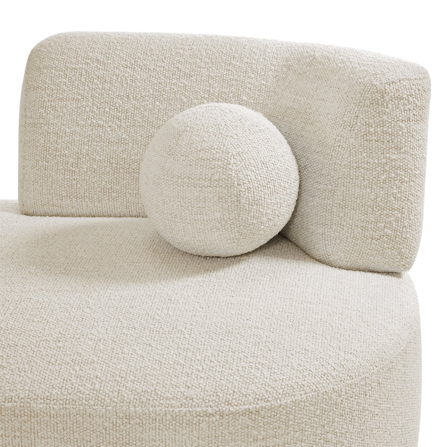 Better Homes & Gardens Juliet Modern Boucle Chaise & Storage Ottoman, Pearl