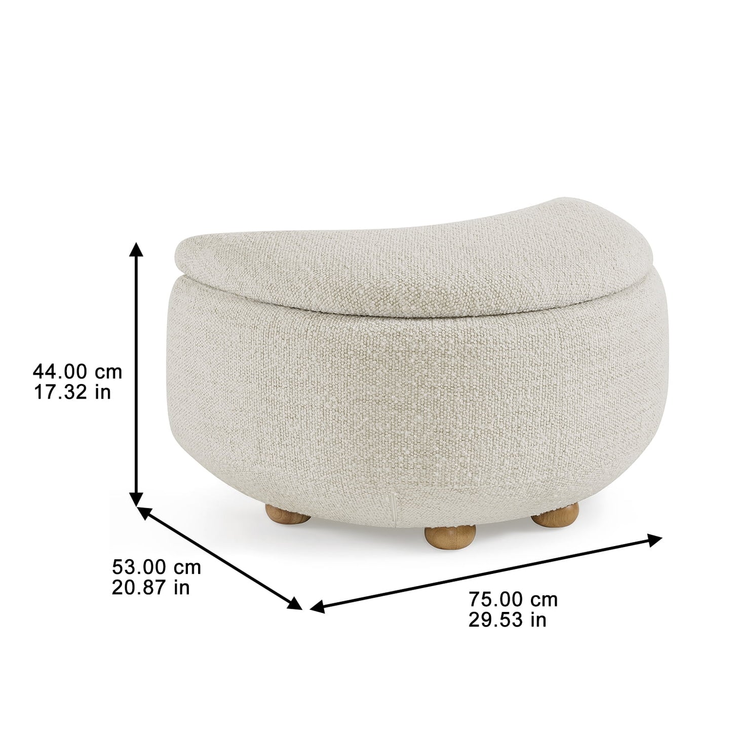 Better Homes & Gardens Juliet Modern Boucle Chaise & Storage Ottoman, Pearl