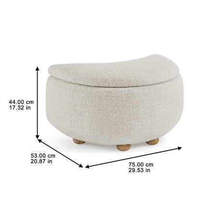 Better Homes & Gardens Juliet Modern Boucle Chaise & Storage Ottoman, Pearl