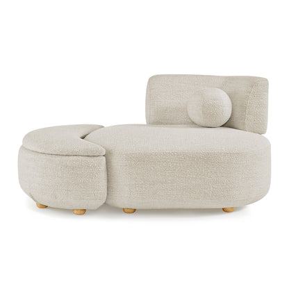 Better Homes & Gardens Juliet Modern Boucle Chaise & Storage Ottoman, Pearl