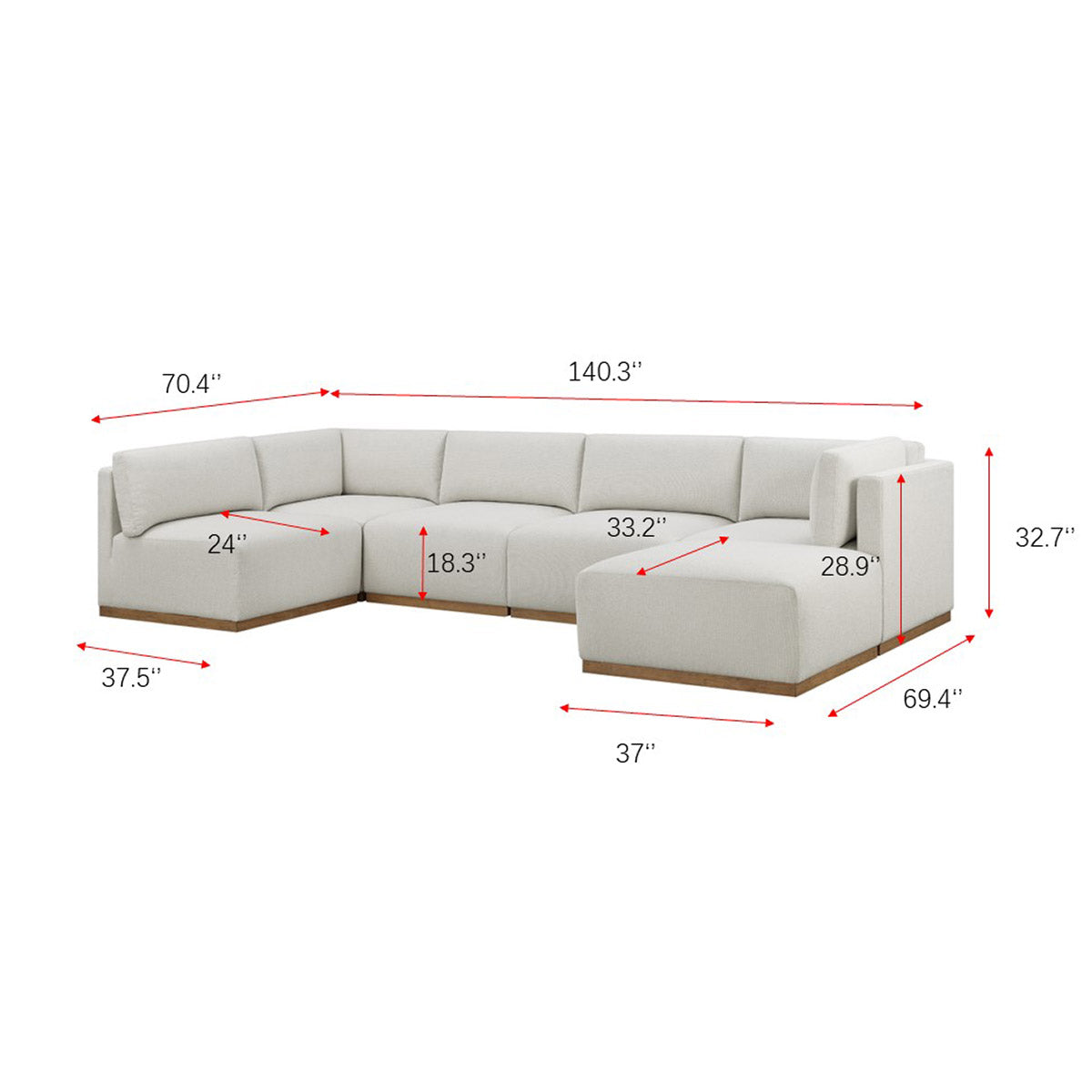 Murphy Fabric Modular Sectional with Ottoman