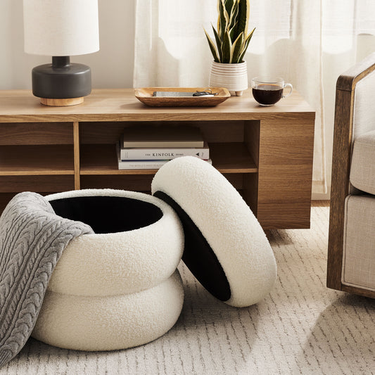 Boucle Cloud Storage Ottoman