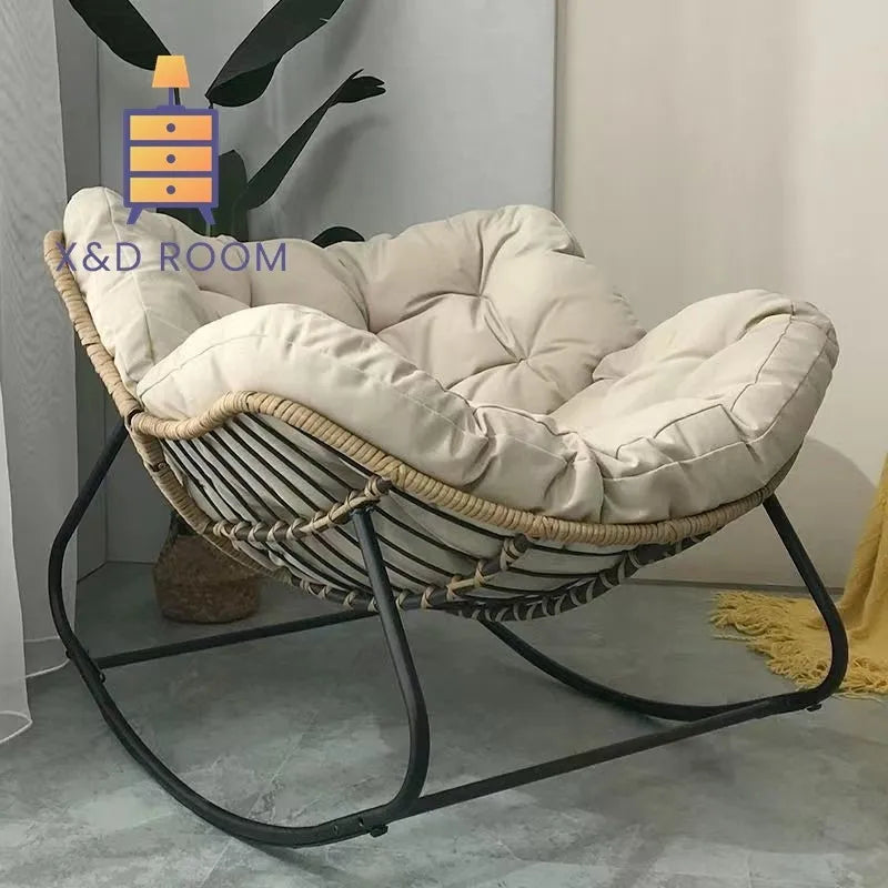 Boucle Bird Nest Rocking Chair