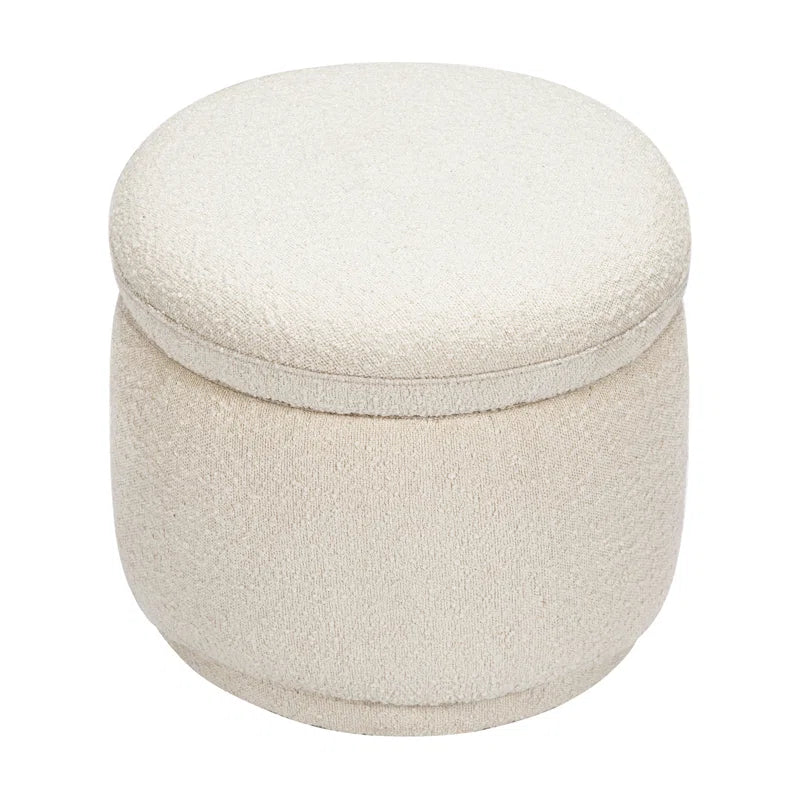 Enoki 21" Wide round Storage Ottoman with Storage