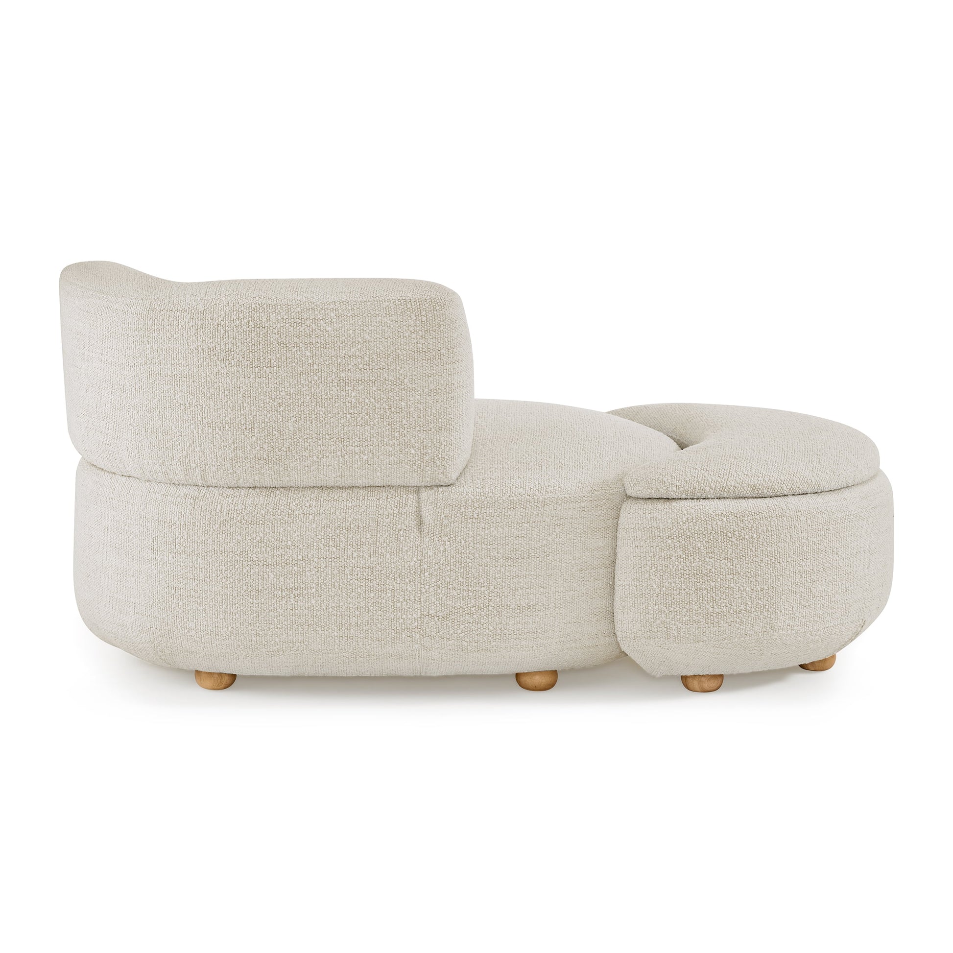 Better Homes & Gardens Juliet Modern Boucle Chaise & Storage Ottoman, Pearl