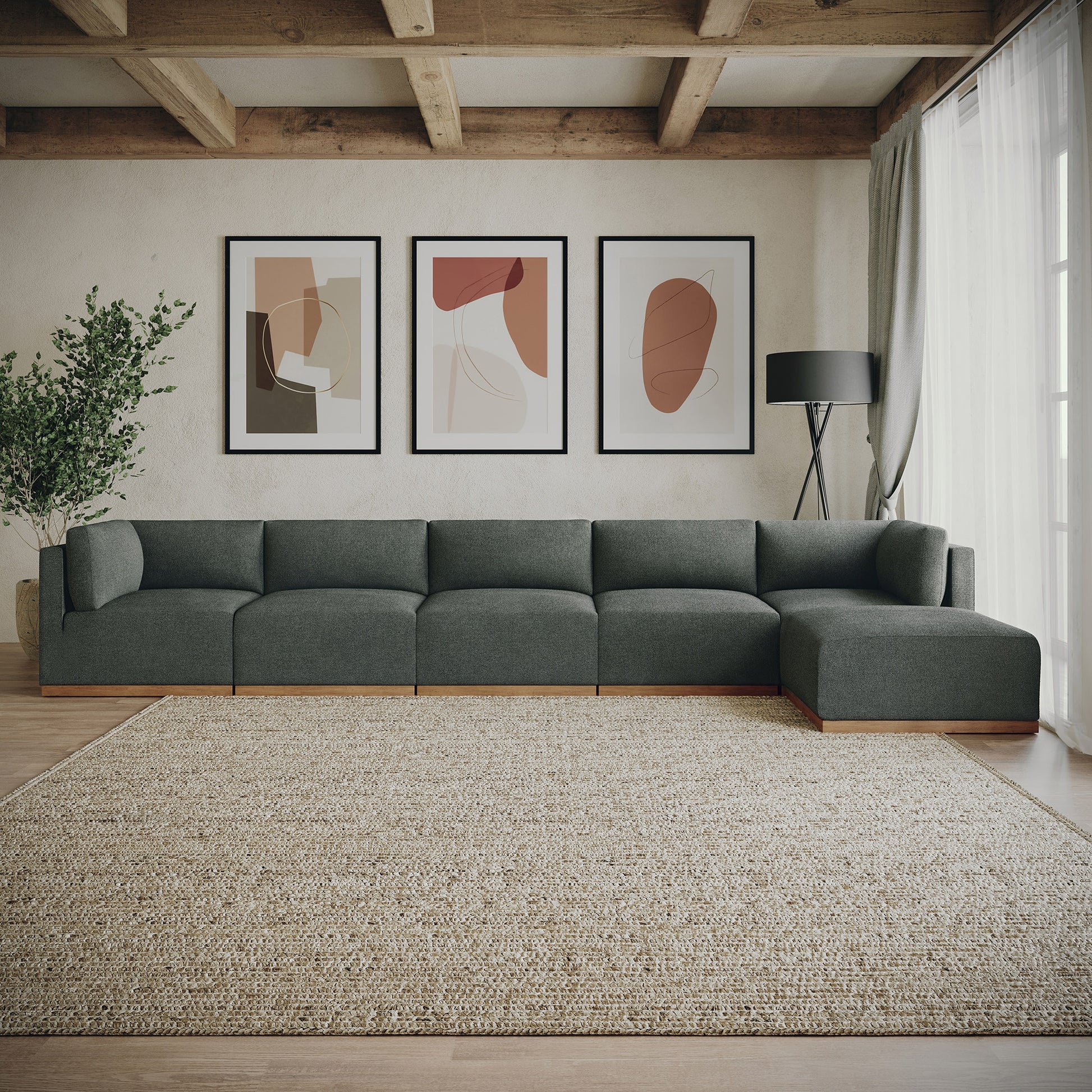 Murphy Fabric Modular Sectional with Ottoman