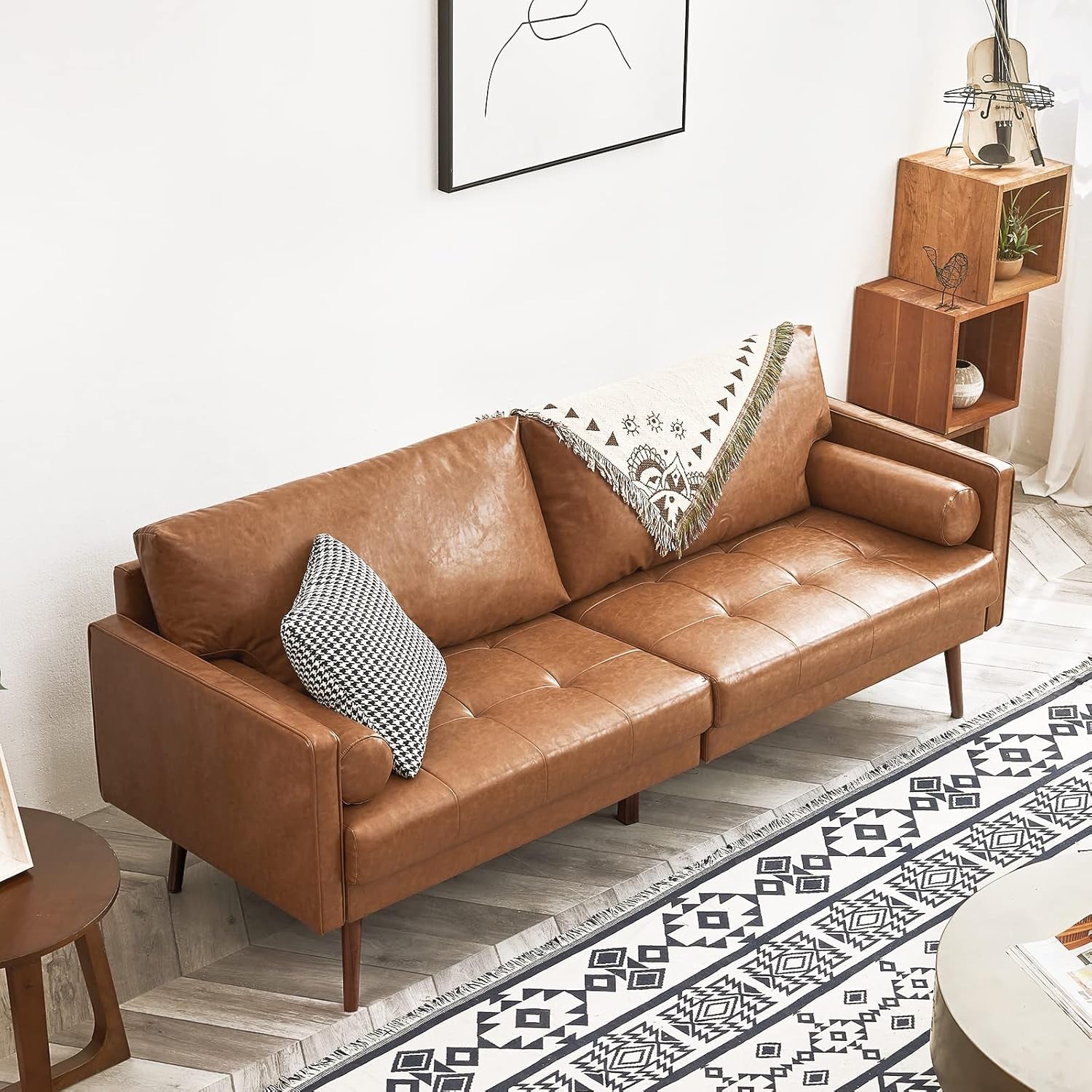 Vonanda Faux Italian Leather Comfy Sofa