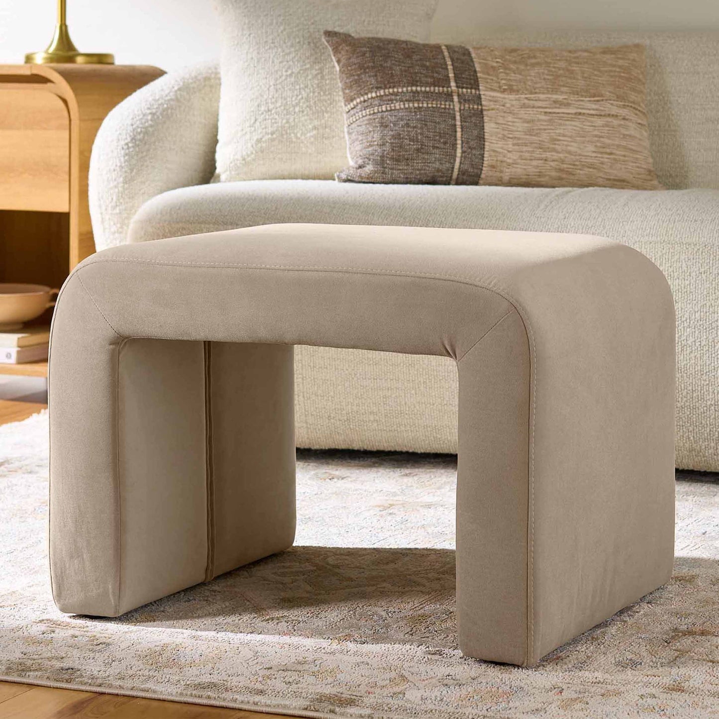  Juliet Velvet Waterfall Ottoman