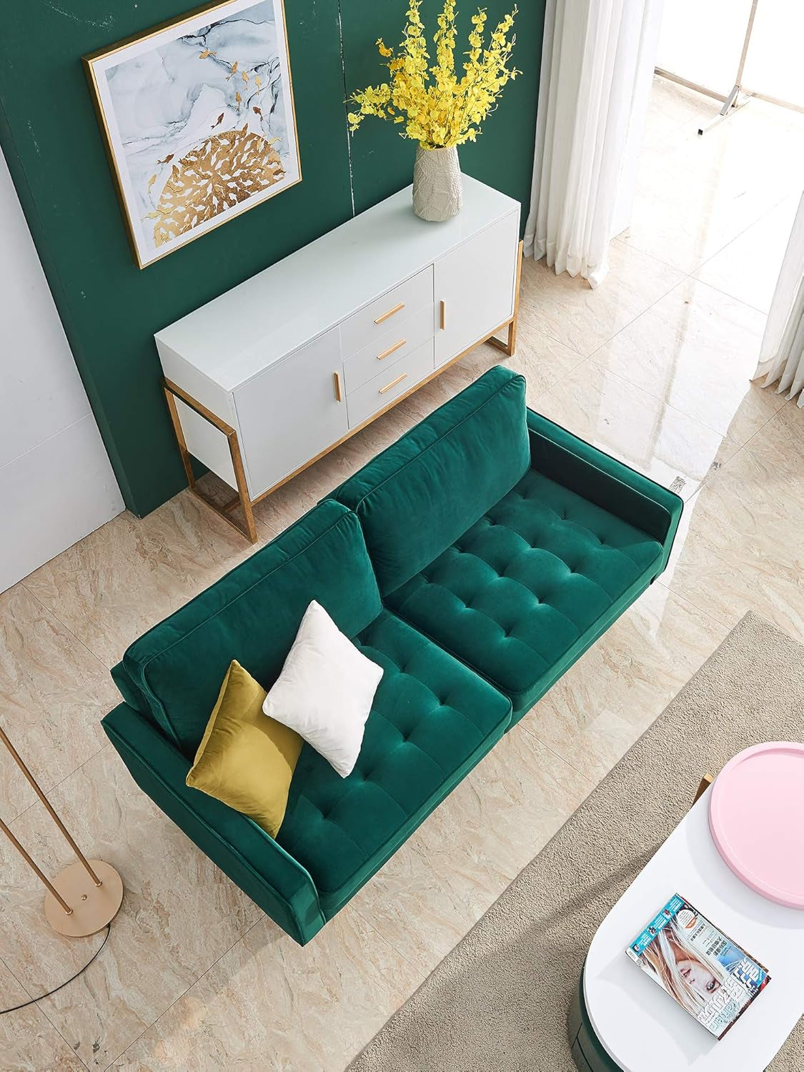 Emerald Velvet Sofa