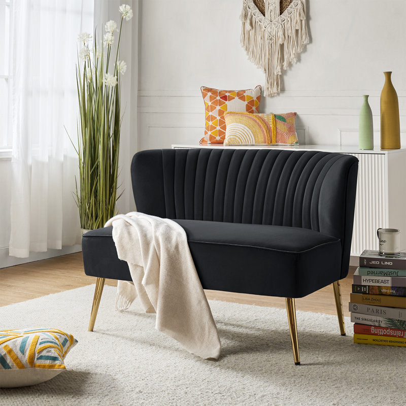 Euclid 47" Velvet 2-Seat Armless Loveseat