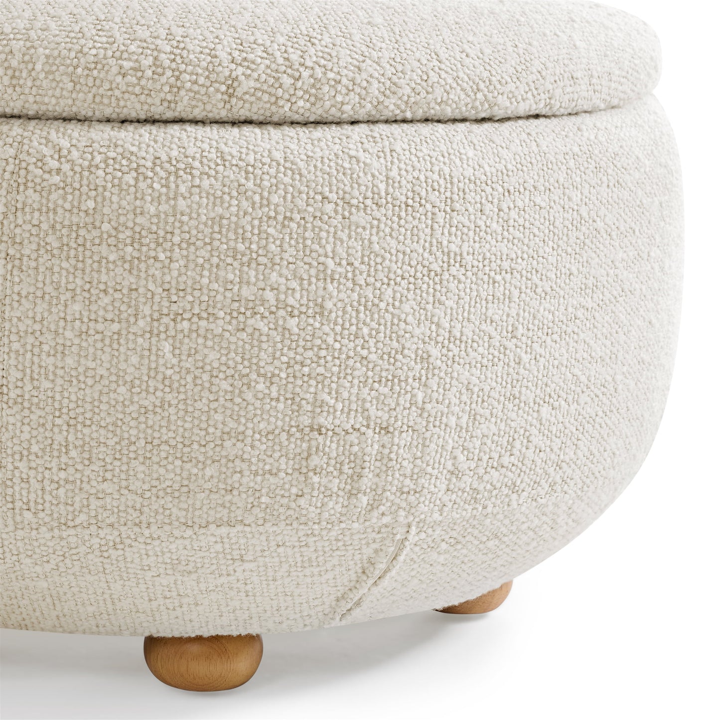 Better Homes & Gardens Juliet Modern Boucle Chaise & Storage Ottoman, Pearl